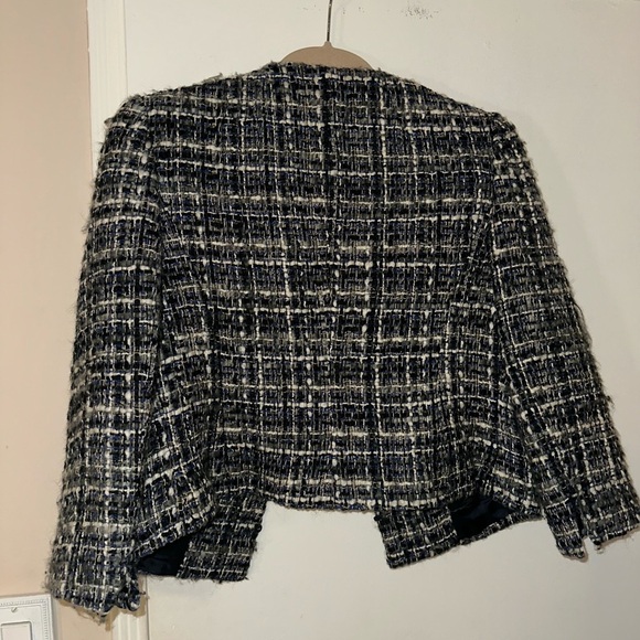 LK Bennett Navy and White Tweed Blazer - Picture 3 of 4